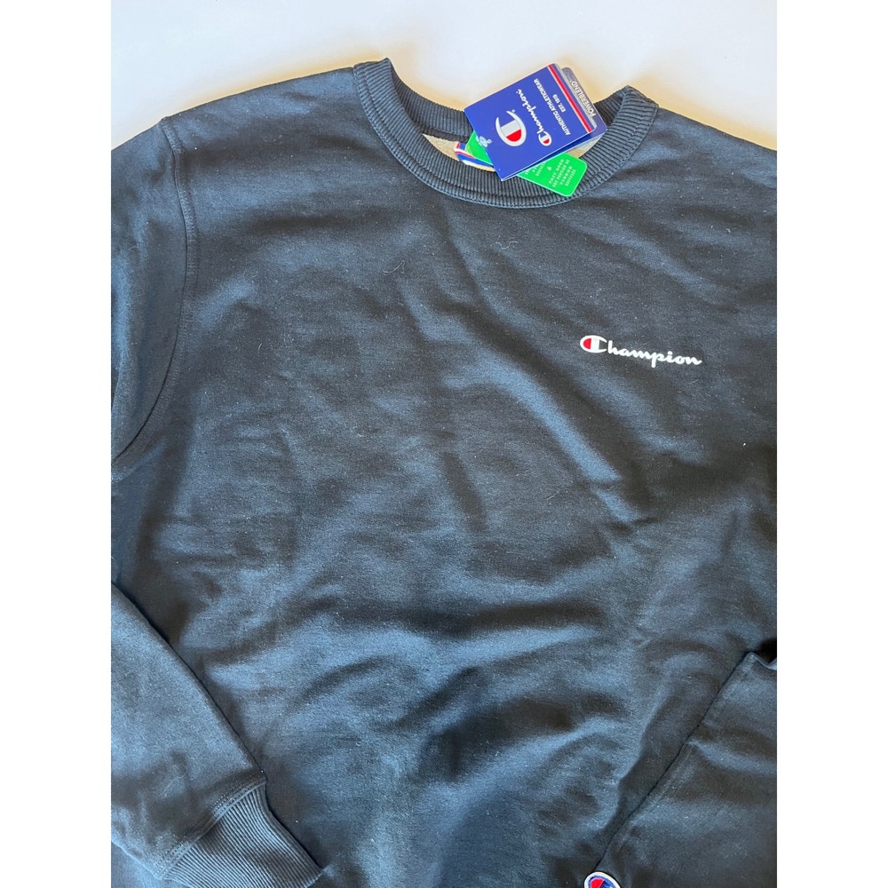 Champion Mens Powerblend‎ Fleece Crewneck Sweatshirt Black Small NWT